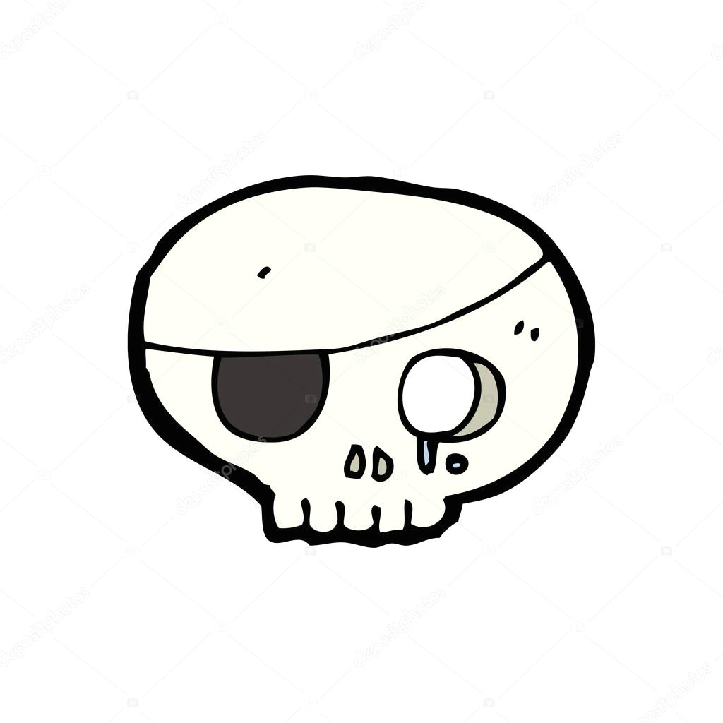 weinen pirate skull cartoon stockvektor