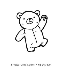 teddy bear waving cartoon