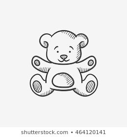 teddy bear sketch icon for web mobile and infographics hand drawn vector isolated icon