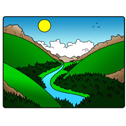 learn how to draw landscapes of different kinds with these simple step by step cartoon drawing lessons create a valley a volcano a beach a desert