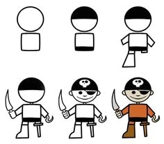 how to draw cartoon pirates