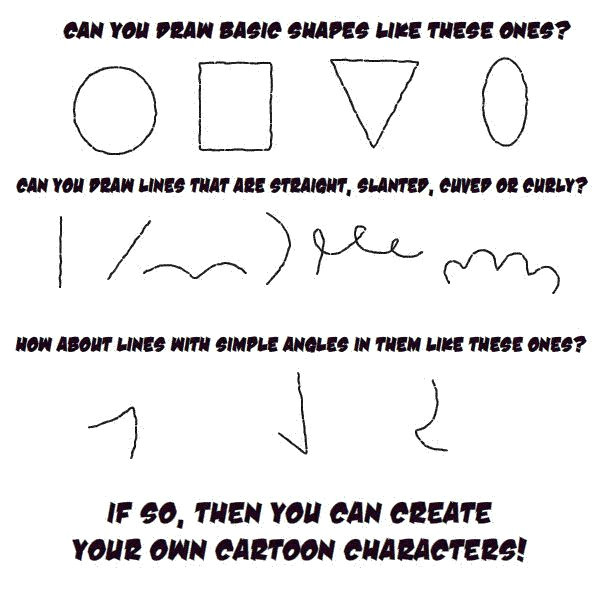 begin drawing cartoons with simple shapes
