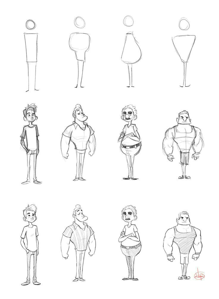 i thought it would be nice to share one of the ways i sketch out character ideas i first sketch the simple head and body shapes then i sketch lines fo