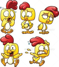 cartoon chicken graphicriver cute cartoon chicken vector clip art illustration with simple gradients