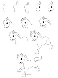 easy drawing steps learn how to draw a little pony with simple step