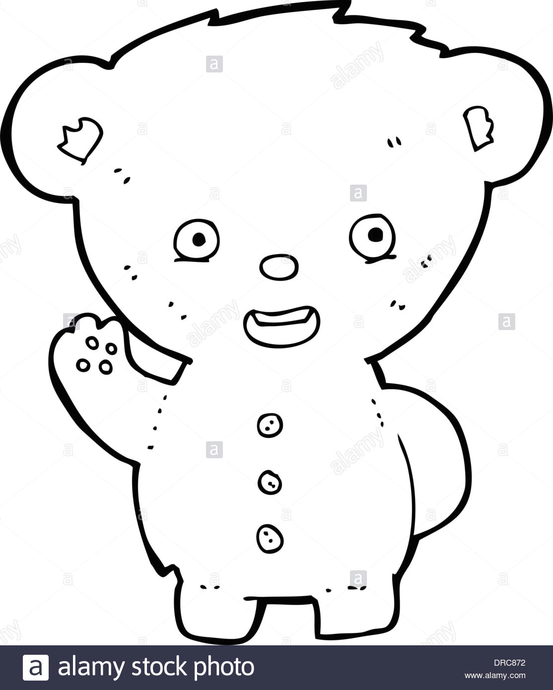 cartoon teddy bear waving