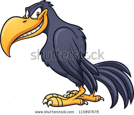 funny bird clip art evil cartoon crow vector clip art illustration with simple gradient