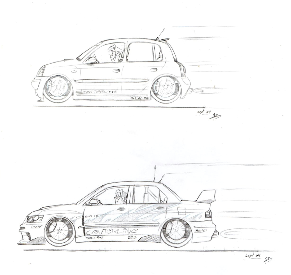 cars cartoon drawing lineart