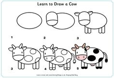 how to draw animals very young children view and print learn to draw a cow