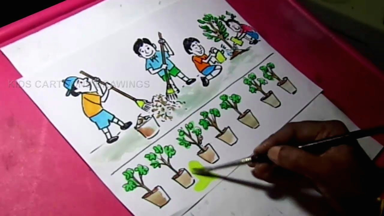 how to draw clean india green india drawing for kids kids cartoon drawings