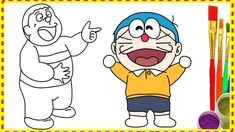 wrong body doremon or nobita funny drawing and coloring pages doraemon for kid cartoon in hindi