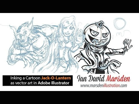 drawing tutorial jack o lantern halloween cartoon in adobe illustrator