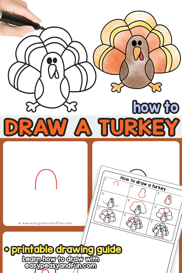 how to draw a turkey step by step turkey drawing instructions