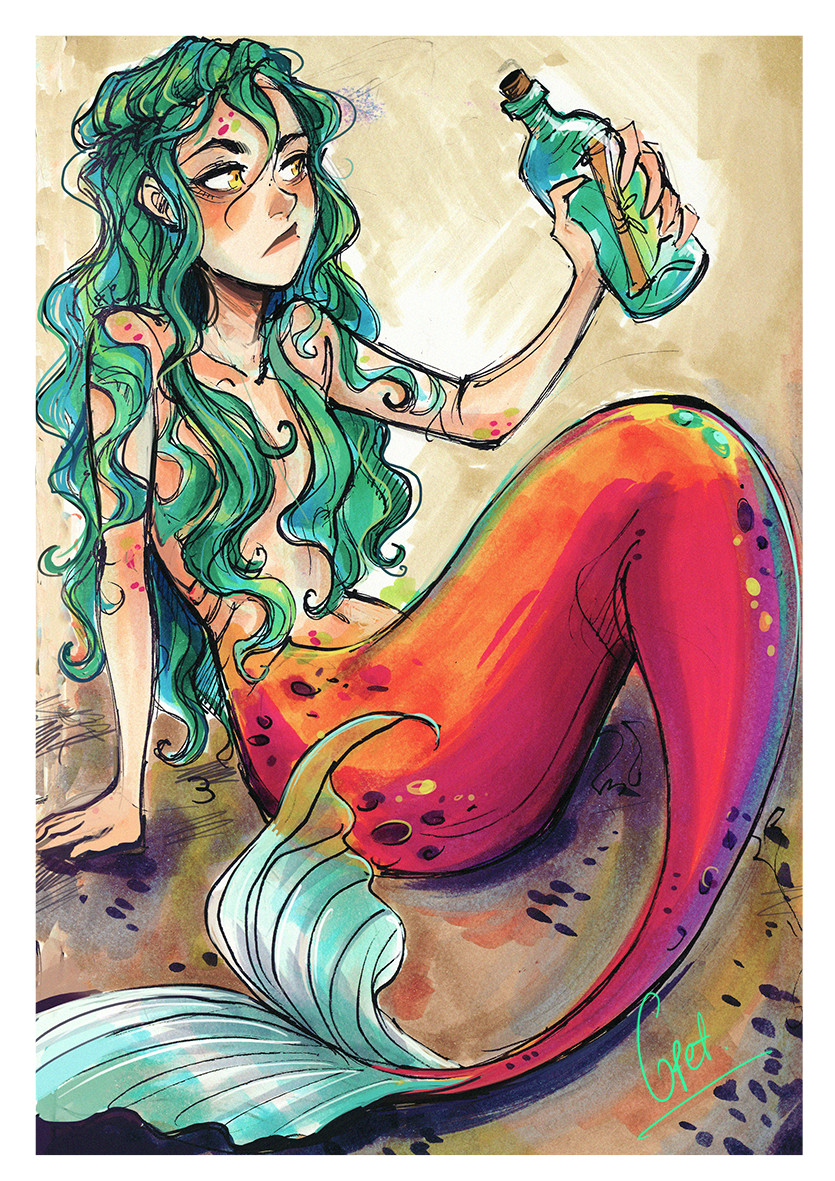 gretel lusky photo mermaid drawings art drawings mermaid artwork siren mermaid