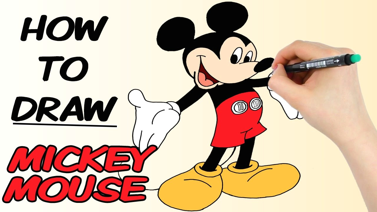 how to draw mickey mouse disney cartoons speed drawing