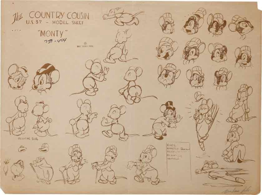 enjoy a gallery of 100 original cartoons model sheet from walt disney animation studio mgm more