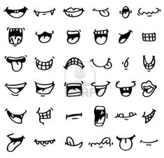 hand draw cartoon mouth icon