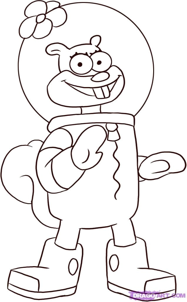 Drawing Cartoons Online Free Spongebob Character Drawings with Coor Characters Cartoons Draw