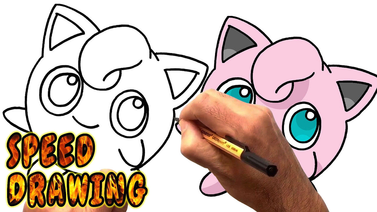 how to draw jigglypuff from pokemon go speed drawing