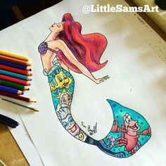 little mermaid under water drawings of cartoons drawings of disney princesses drawings of mermaids
