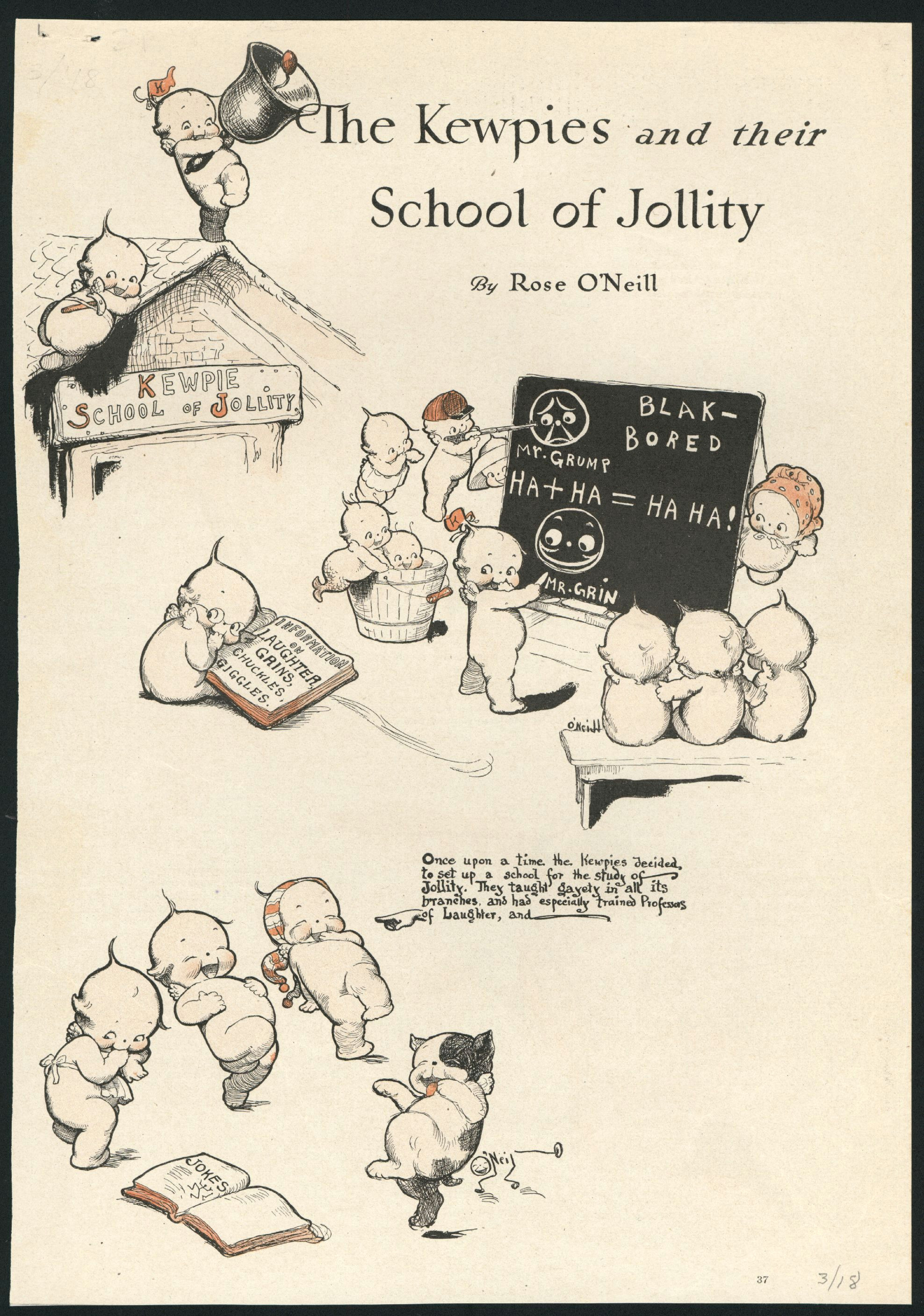kewpie illustrated cartoon by rose o neill from good housekeeping the kewpies and their school of jollity kewpies