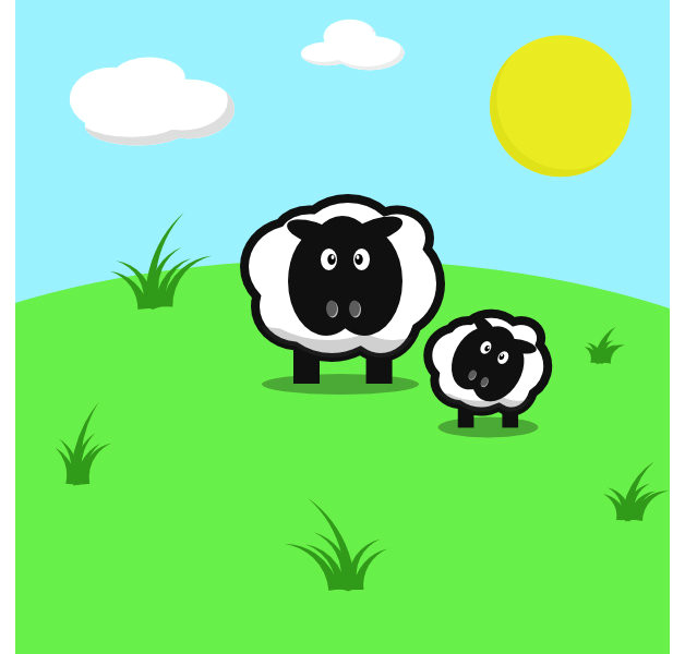 a cartoon sheep drawn in inkscape