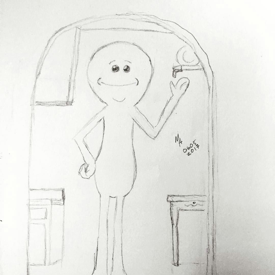 quick pencil sketch for day 63 the100dayproject hi i m mr meeseeks look at me from cartoon network s rick and morty cartoonnetwork rickandmorty