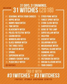 hashtag 31witches no twitter drawing challenge art challenge drawing prompt drawing practice