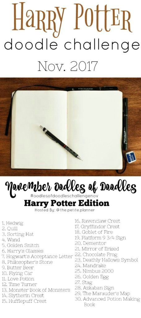 join the november oodles of doodles challenge with this harry potter themed challenge challange in 2018 pinterest drawings doodles und art