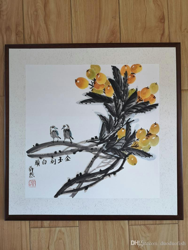 2019 handpainted chinese ink painting loquat and birds love each other till old from duoduofish 80 41 dhgate com