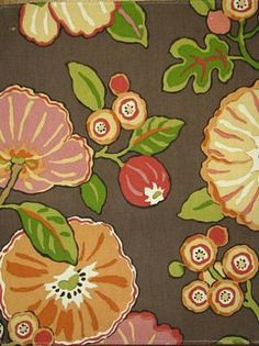 od hip floral choclate indoor outdoor fabric by p kaufmann fabric 100