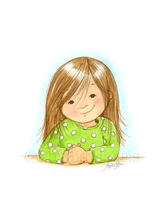 children s wall art little girl girl s room art lime green customizable hair color clipartpencil drawingscute