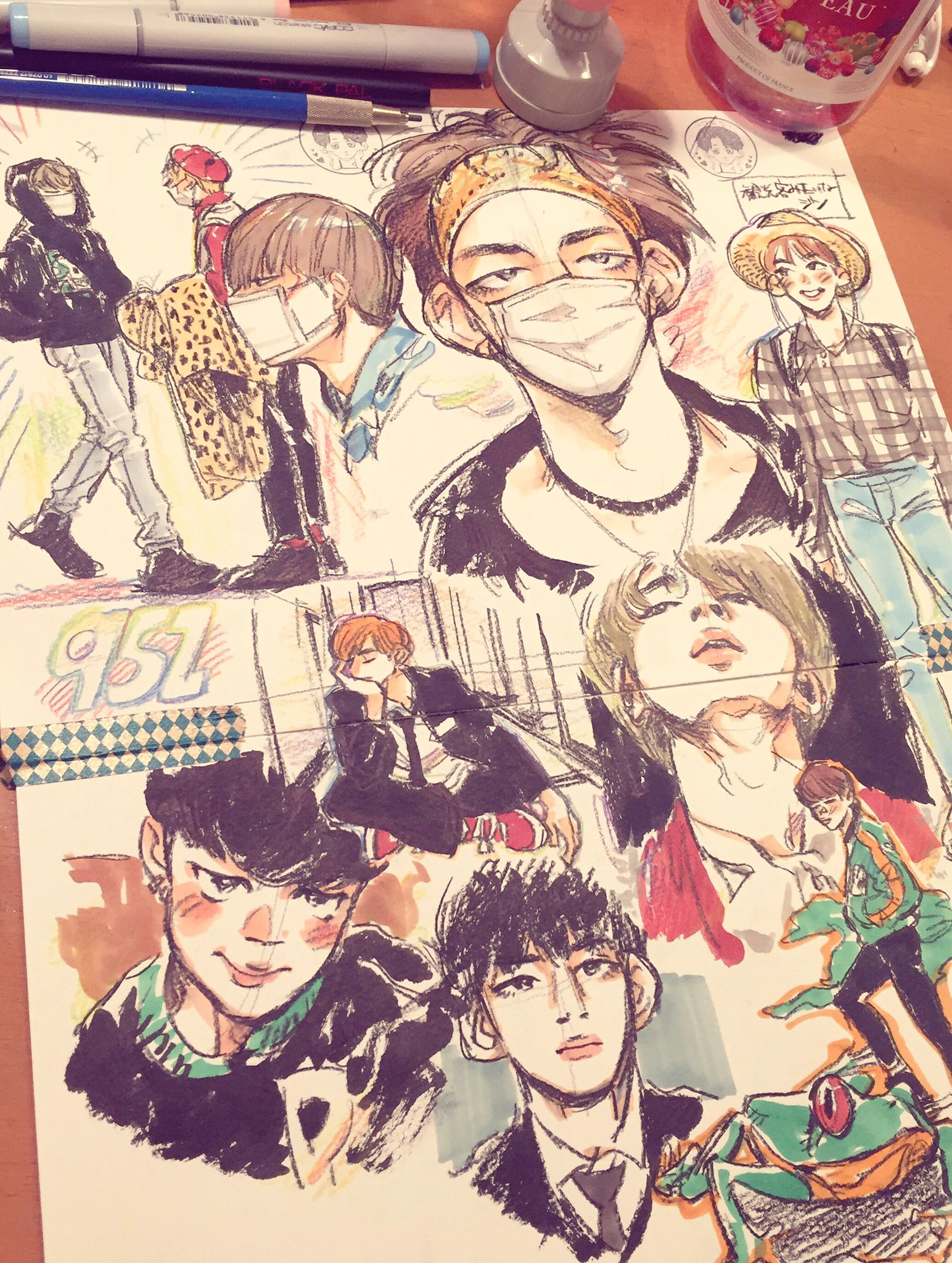 wow this is so good i love bts fan art drawing style drawing
