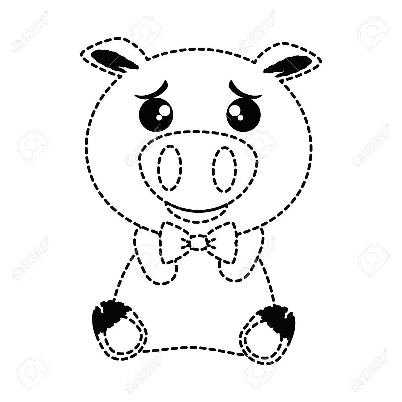cute pig emoji vector illustration design stock vector 91391013
