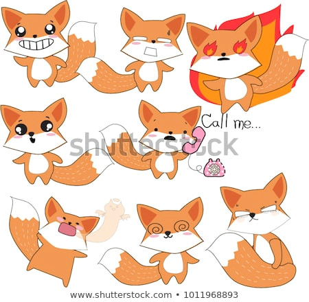 emoji sticker cartoon comic cute happy smile spring summer baby fox wolf or dog
