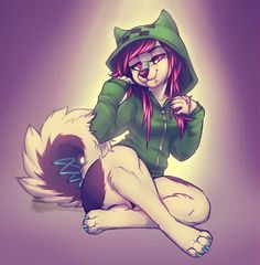 cute anthro furry in a creeper hoodie fantasy art furry wolf furry art