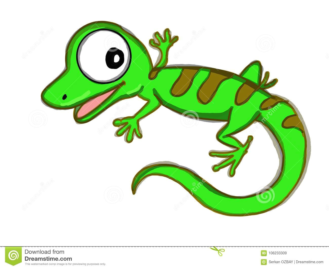 cute lizard illustration cartoon drawing drawing coloring and white background