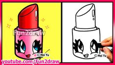 how to draw cartoons cute lipstick makeup cosmetics tutorial fun2d