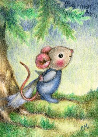 good morning cute mouse art by carmen medlin