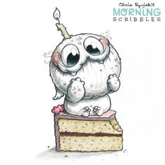 birthday cute art by chris ryniak chris ryniak chrisryniak instagram morningscribbles cute cute monsters drawingsdoodle