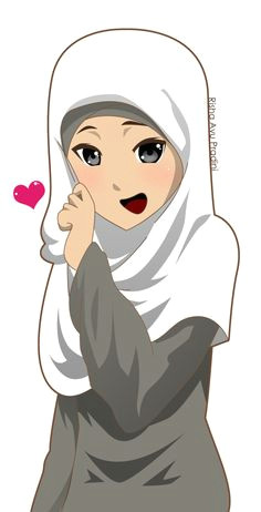 hijab muslimah anime drawing phieul d lavender a cartoon muslim