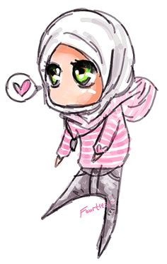 hijabi muslimah chibi drawing