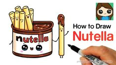 how to draw nutella dip cute and easy