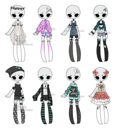 c custom outfits batch 2 by hunibi oc drawings cute drawings