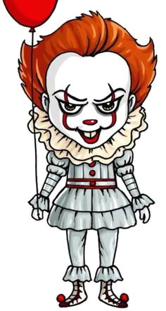 pennywise cute drawings kawaii drawings cartoon drawings joker drawings