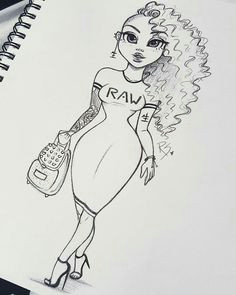 cute curvy shaved hair high heel girl drawing by christina lorre cartoon drawings