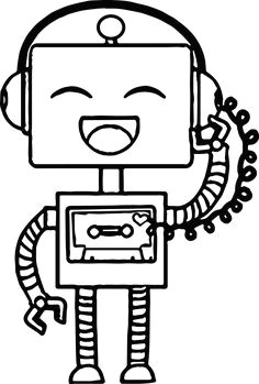 cute robot coloring pages coloringstar