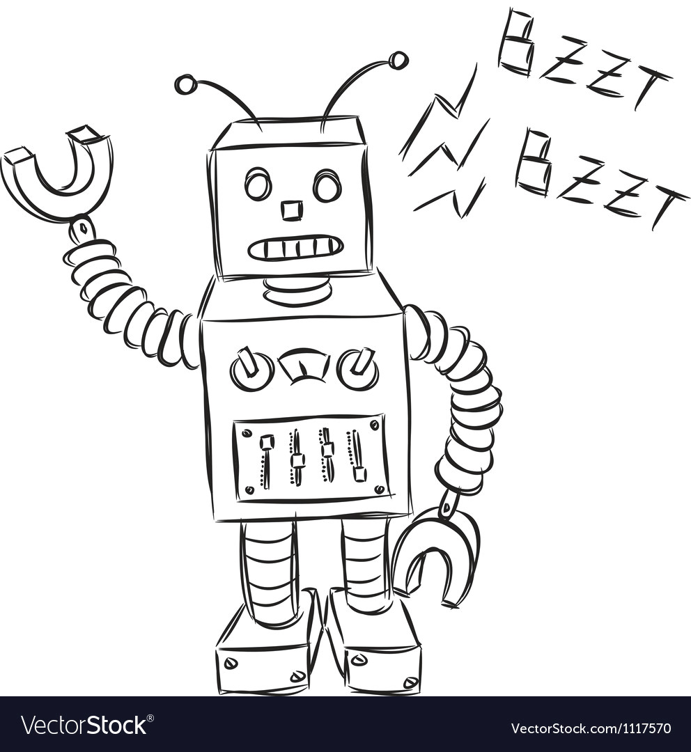 cute robot doodle