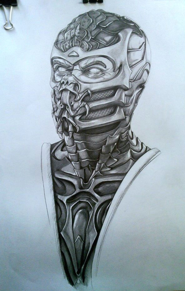 mortal kombat scorpion drawing