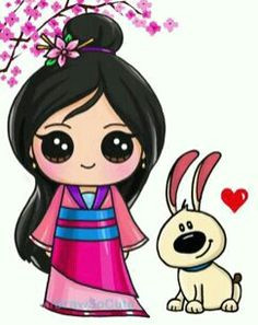 mulan disney drawings kawaii drawings cartoon drawings cute chibi kawaii girl